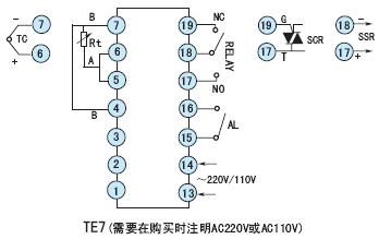 TE7溫控表|Toky東崎TE7經(jīng)濟型PID溫控表 接線圖